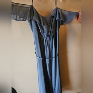 David's Bridal Steele Blue Dress